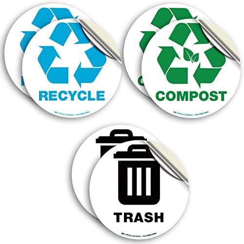 iSYFIX Recycle Sticker for Trash Can, 6 Pack, 5 inch by iSYFIXPremiumLetterNumberSigns