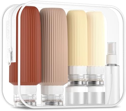 Mrsdry 16 Pack Travel Bottles for Toiletries, 6oz Silicone, Leak Proof, Reusable, Oval, Perfect for Travel, Vacation, Plane Trip, Camp by Mrsdry