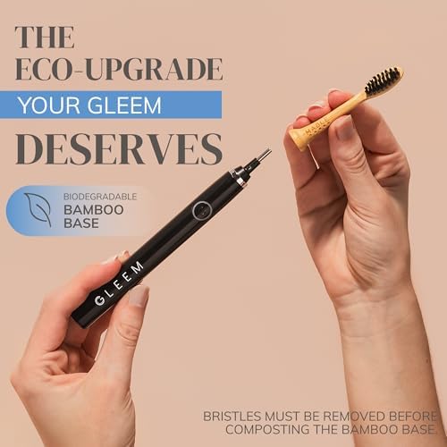 Bamboo Electric Toothbrush Heads | Compatible with Gleem Electric Toothbrush | 4 Brush Heads with Soft Bristles | Plant-Based Adult Size Replacement Heads - Image 3
