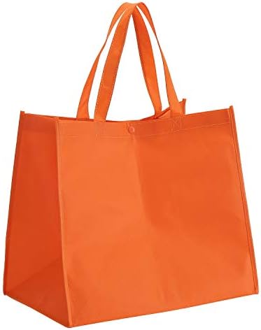 Tosnail 12 Pack Reusable Grocery Shopping Bags, Large Foldable Tote Bags Bulk, Fabric Bags with Long Handle for Shopping Groceries Clothes - Purple, Orange, Pink - Image 7