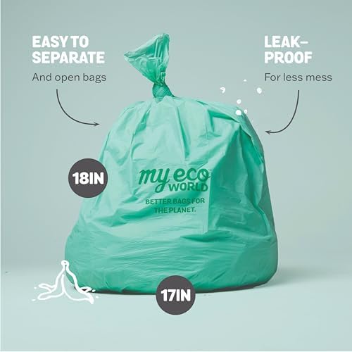 MyEcoWorld® Compostable Kitchen Waste Bags - 100 Count - 100% Certified Compostable - 3 Gallon - Super Strong - Leak Proof - Unscented - Easy to Open - Image 3