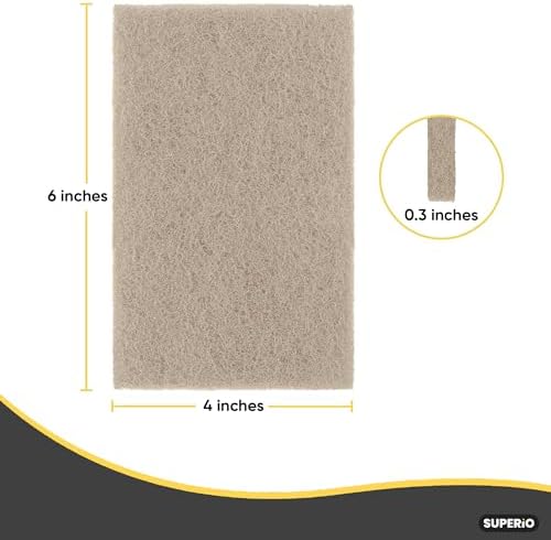 Natural Scouring Pad Non-Scratch Sisal Plant Based Scrubber Cleaning Scrub Pads, Eco-Friendly Reusable Kitchen Scrubbing Pad Pack of 18, by Superio - Image 2