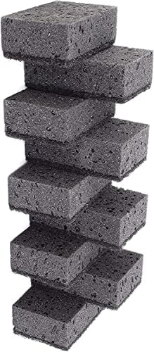 Black Scrub Sponges. Made in Europe. 9 Pack, 4.3x2.8x1.4 inches. Heavy Duty and Non Scratch Fiber. Kitchen Sponges Pack with No Smell. for Dishes and Household Washing by Okleen