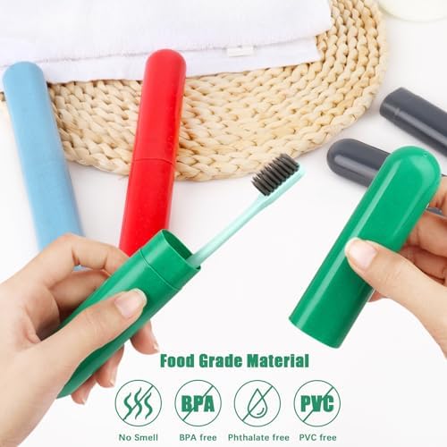 Hooqict 4 Pack Travel Toothbrush Case Portable Travel Toothbrush Holder Plastic Toothbrush Container Protector Cover for Traveling, Camping, Home, School, Business - Image 6