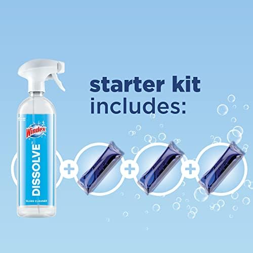 Windex Dissolve Concentrated Pods, Glass Cleaner Starter Kit contains 1 Reusable Bottle, 3 Concentrated Dissolvable Pod - Image 3