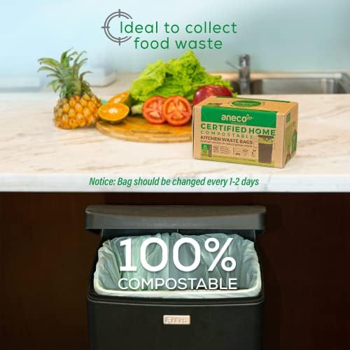 ANECO 100% Compostable Trash Bags 13 Gallon, 35 Count - Image 3