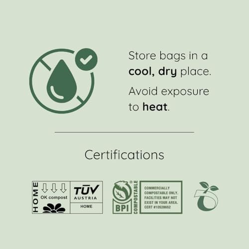 Compost Bags, Compostable Trash Bags 2.6 Gallon Compostable Bags, Small Compost Bags for Countertop bin Extra Thick 0.71 Mil. ASTM D6400 Certified By BPI and TÜV AUSTRIA (2.6 Gallon, 200 Units) - Image 4