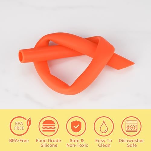 NiHome 6-Pack Wide Reusable Bent Silicone Straws for Smoothies, Milkshake - Image 6