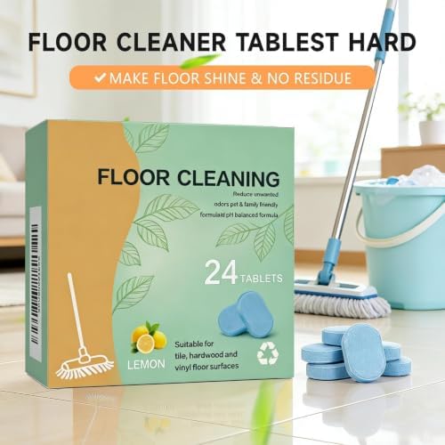 Floor Cleaning Tablets, 24 Count, Hard Floor Cleaner Tablets, Lemon Scent, Multi-Surface Effervescent Cleaner for Hardwood, Tile, Vinyl and Laminate Floors, Streak-Free - Image 3