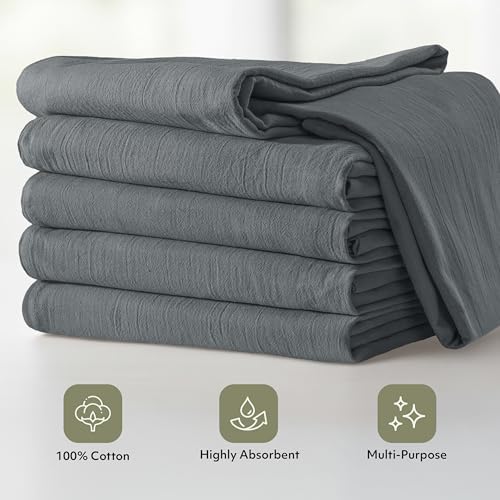 Utopia Kitchen Light Grey Flour Sack Towels [12 Pack-28 x 28 In]100% Cotton - Image 4