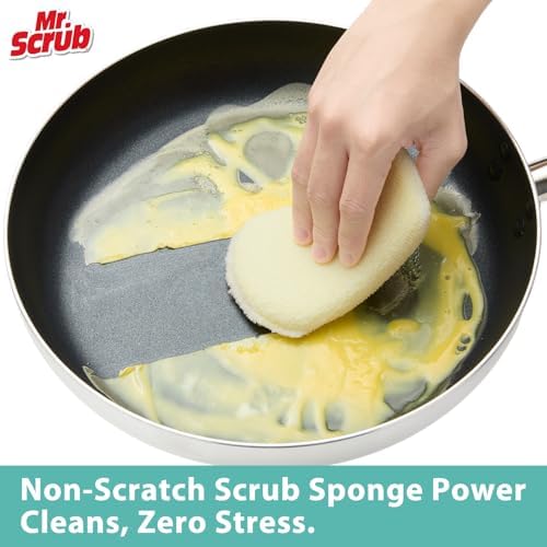 Mr. Scrub Sponges Kitchen Scrub Dish Sponge Scouring Pad, 24 Pack Cleaning Brush Scrubber Supplies for Soap, Dishwashing Dinnerware Sets Pan Pot Glass Dishwasher Sink Bathroom Towels Cloth Rags Holder - Image 2