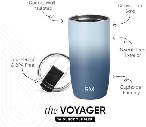 Simple Modern Travel Coffee Mug with Lid | 16oz | Ombré - Image 2