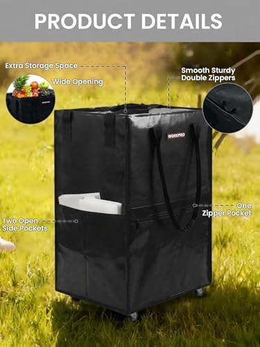 WORKPRO Medium Rolling Grocery Bag, 18-Gallon Shopping Tote with 4 Wheels - Image 6