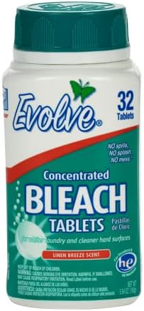 Evolve Concentrated Bleach Tablet 32 ct Linen Breeze (1 pack) by Evolve
