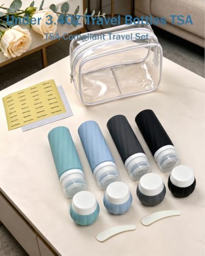 Redfly Silicone TSA Approved Travel Bottles for Toiletries, Leak proof, 3oz - Image 3
