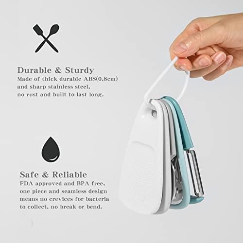 Kitchen Gadgets Set, Stackable for Saving Space, Blue, 5 Pieces - Image 5