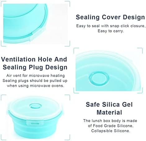 Collapsible Bowls with Lids for Camping, Rv Accessories for inside Kitchen Storage Containers, Camper Must Haves Organization and Storage Food Container for Travel Trailer Space Saving Blue - Image 3