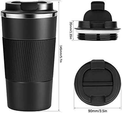YINJOYI 12oz Travel Coffee Cups Insulated Tumbler Thermal Mug to Go with Lid Leak Proof Reusable Stainless Steel Coffee Mug Spill Proof for Hot and Iced Cold Drinks (Purple, 380ml) - Image 4