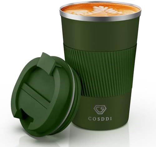 CS COSDDI 12 oz Coffee mug - Stainless Steel Coffee Cup with Leakproof Lid by CSCOSSDI