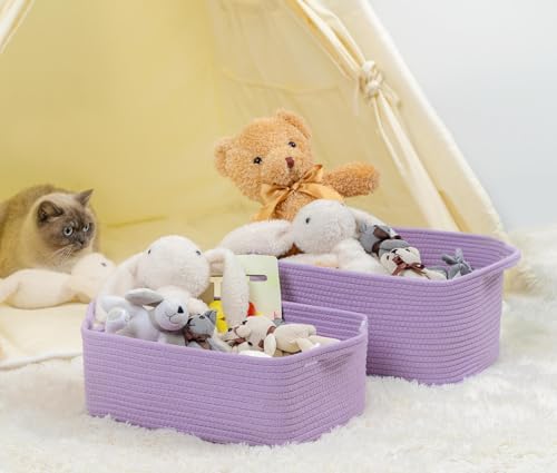 CubesLand Cute and Durable Small Cotton Rope Basket for Organizing - Image 3