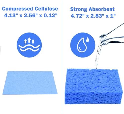 YoleShy 72 Pack Sponges Kitchen Natural Compressed Cellulose Sponges Bulk Non Scratch for Household Cookware Bathroom Cars Soft Super Absorbent Reusable - Image 2