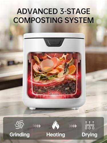 4.2L Electric Composter for Indoor Kitchen, Smart Food Waste Recycler, Turns Garbage to Compost in 4-6 Hours, Odorless Countertop Disposal with 900ML Carbon Filter & Self-Cleaning, White - Image 3