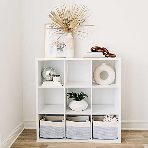 OrganiHaus Cotton Rope Baskets for Shelves, Set of 3, 15x9x10 - Image 4