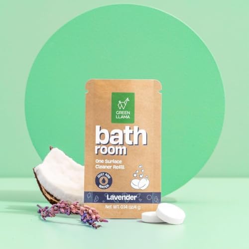 Green Llama Bathroom Cleaner Refill 8-Pack: Certified Compostable Packaging, Eco-Friendly & Sustainable Natural Cleaning Solution for a Sparkling Clean Bathroom - Image 3