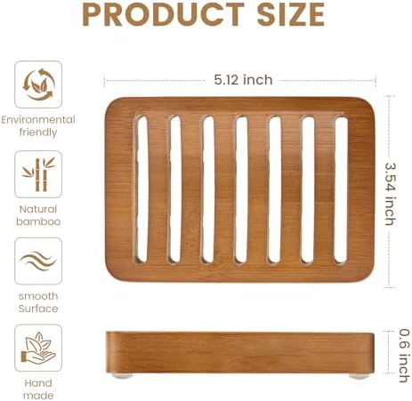 Curved Slotted Wood Soap Dish, 1 Pack, Warm Brown - Image 3