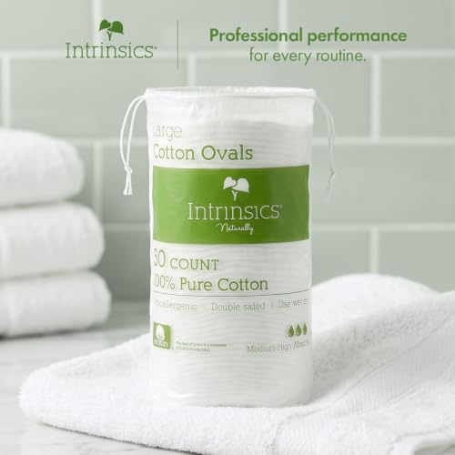Intrinsics Premium 3” Large Cotton Rounds (50 Count) – Lint-Free Cotton Pads for Face & Makeup Removal | Dual-Sided Face Pads for Cleansing & Exfoliation | Hypoallergenic and 100% Pure Cotton - Image 5