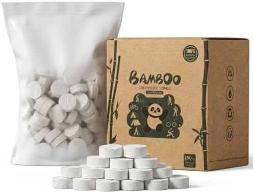 LEKOCH Bamboo Compressed Towel Tablets, Travel Washcloths, 250 Count by Lekoch