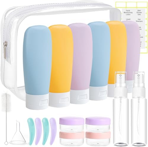 DEWSENSI 20 Pack Travel Bottles Set for Toiletries by DEWSENSI