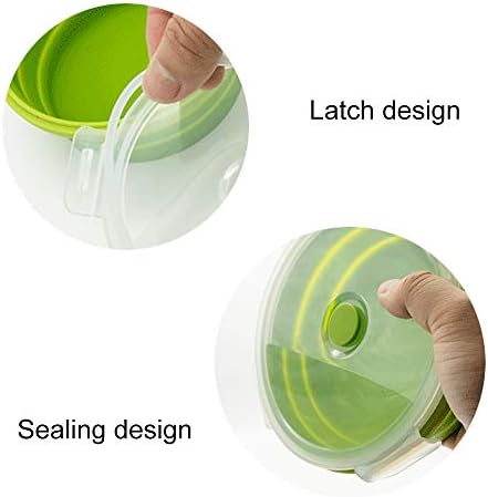 URBEST Collapsible Bowls, Silicone Food Storage Containers with Lids for Camping, Set of 4 Round Silicone Lunch Containers, Microwave and Freezer Safe (greener， 4) - Image 4