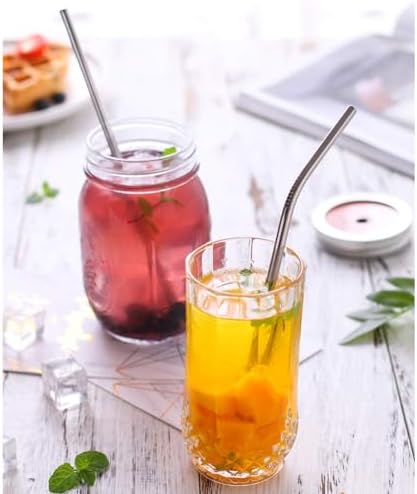 Set of 10 Stainless Steel Straws, HuaQi Bent Reusable Drinking Straws 10.5'' Long 0.24‘’ Dia for 30 oz Tumbler and 20 oz Tumbler, 2 Cleaning Brush Included - Image 5