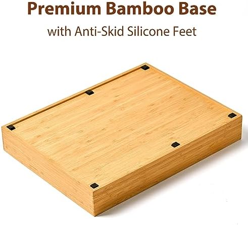 Umilife Bamboo Kitchen Utensils Organizer, 13 Inch Drawer Dividers for Silverware, Extra Deep Holder, with Non-Slip Feet, Wood Caddy for Flatware Cutlery - Image 3