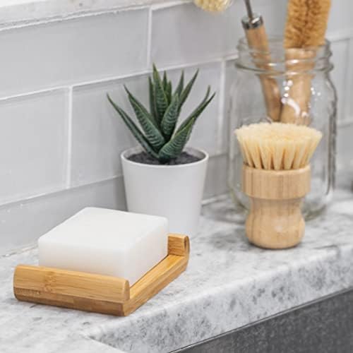 Dish Soap Bar with Bamboo Soap Dish Tray – Solid Dish Soap Block, Eco Friendly Non Toxic Plant Based Dishwashing Soap, Fragrance Free, Zero Waste, Biodegradable Kitchen Soap (5.64 oz) - Image 3