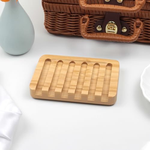 Self-Draining Bamboo Soap Dish – Natural One-Piece Soap Saver for Shower, Bathroom, Kitchen Sink, and Bathtub with Anti-Slip Design - Image 7