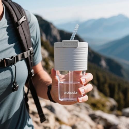 Glass Cups with Lids and Straws,16oz/480ml Reusable Iced Coffee Glasses & Juice Bottles,Cold Brew Tumblers with Leakproof Lids,BPA-Free Glass Jars for Juicing,Matcha,Tea,Smoothie (Grey with Sleeve) - Image 4