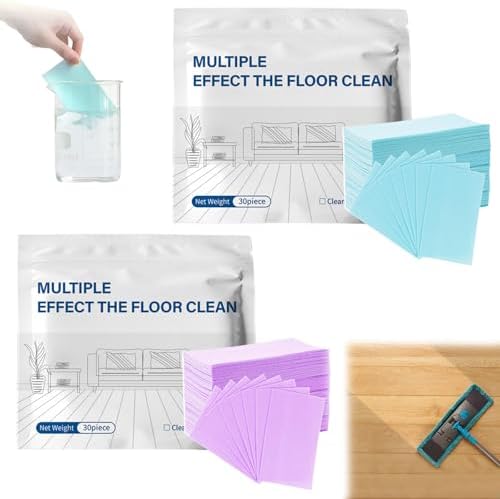 Multiple Effect The Floor Clean, 2027 New Multi Effect Floor Clean Tablets, Concentrated Cleaner for Hardwood, Tile, Laminate & More (Blue+Purple, 100PC+100PC) by Unknown