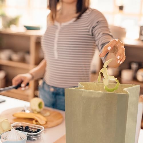 Kitchen Food Waste Bags, Compostable Paper Garbage Bag, Recycling Paper Trash Bag for Dry Rubbish, Plastic Free (50 Count (Pack of 1)) - Image 6