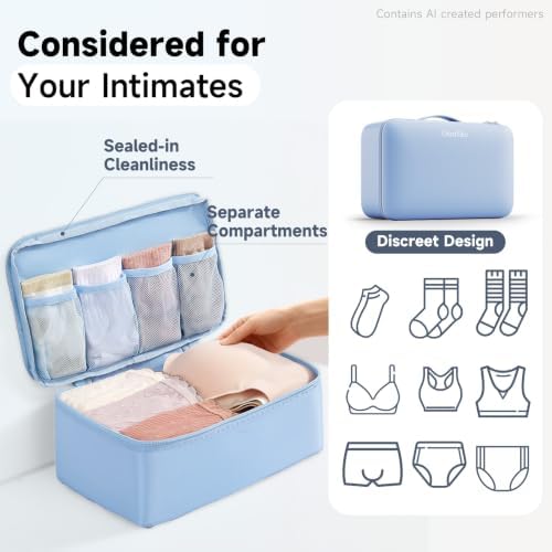 OlarHike Packing Cubes for Travel,Gifts for Women Mom,Anti-Tearing Suitcase Organizer for Luggage with Shoe & Hanging Toiletry Bag,Vacation Essentials & Accessories for Cruise Ship,9 Set,Light Blue - Image 5