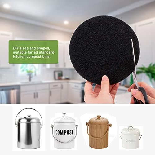 10 Pack Charcoal Filters for Kitchen Compost Bin, Compost Filters for Countertop Bin Pail Replacement, Activated Charcoal Home Bucket Refill Sets, Round 6.7 Inch - Image 6