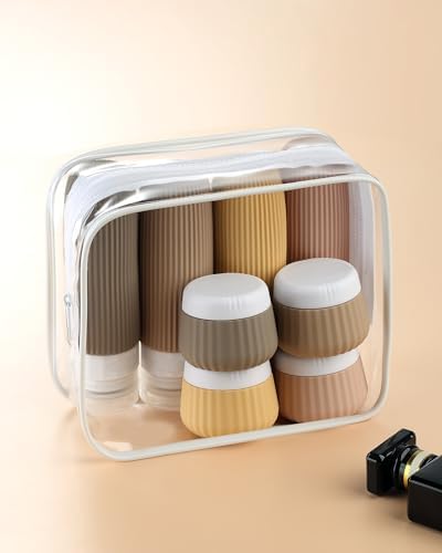 Mrsdry Travel Bottles 8 Pack, TSA Approved 3 oz Travel Toiletries Containers with Clear Bag, Leak Proof Silicone Squeezable Essentials Jars - Image 5