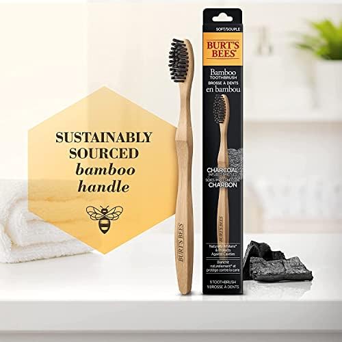 Burt's Bees Bamboo Toothbrush with Charcoal Infused Bristles, 1ct - Image 3
