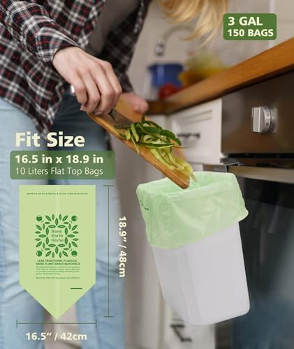 AYOTEE 150 Bags Compostable Trash Bags 3 Gallon Trash Bag, Compostable Bags - Image 3