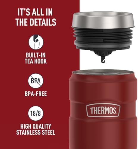 THERMOS Stainless King Stainless Steel Tumbler, 16oz, Rustic Red - Image 4