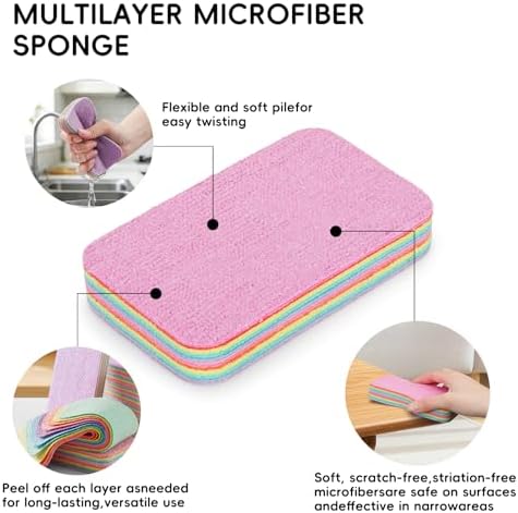 9 Pack Multi-Purpose Eco Scrub Sponges for Kitchen Bathroom Dishes - Image 5