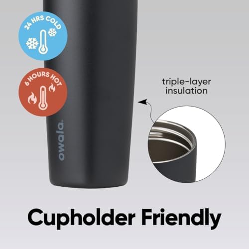 Owala SmoothSip Slider Insulated Travel Coffee Cup 20 oz Very Very Dark - Image 4