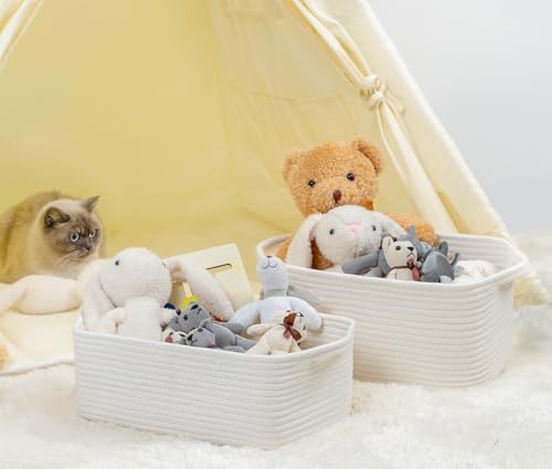 CubesLand Cute and Durable Small Cotton Rope Basket for Organizing - Image 3