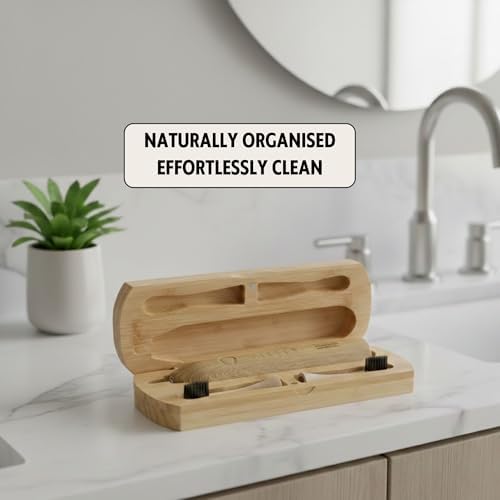 Sustainable Tomorrow Zen and Junior Bamboo Premium Electric Toothbrush Holder Case | Eco-Friendly Bathroom Storage Box | Heavy Duty Oral Care Organiser for Adults & Kids - Image 7